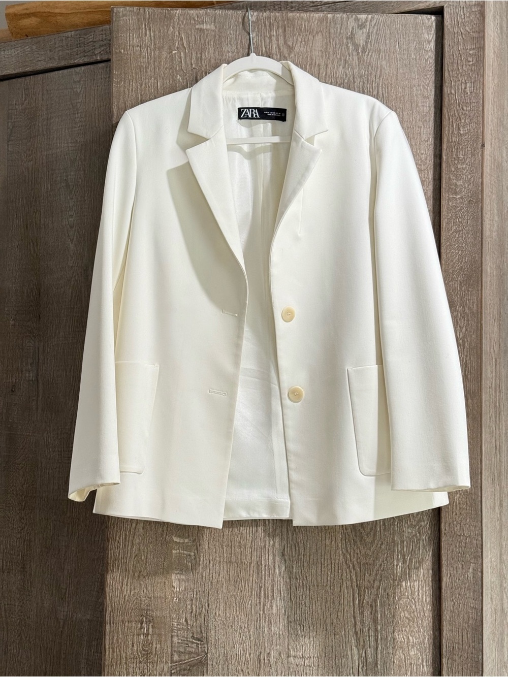 Zara Off-White Tailored Blazer